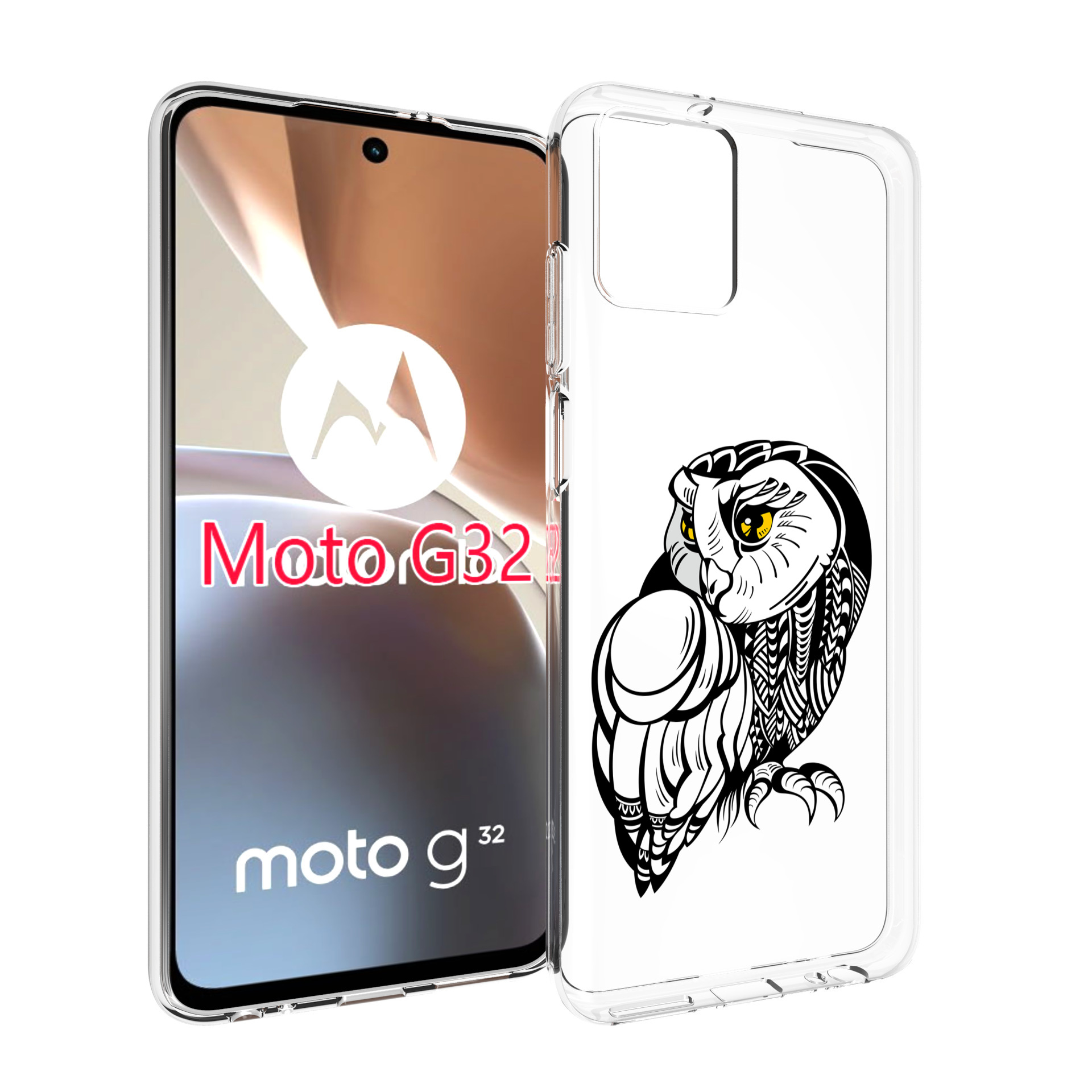 

Чехол MyPads сова-красотка для Motorola Moto G32, Прозрачный, Tocco
