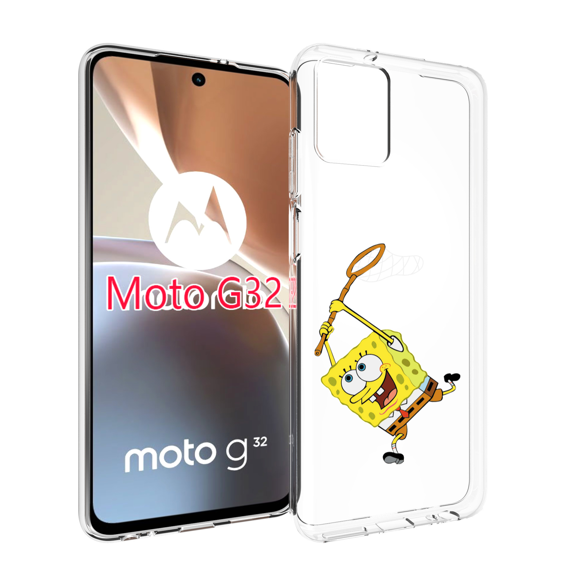 

Чехол MyPads спанчбоб-с-сочком для Motorola Moto G32, Прозрачный, Tocco