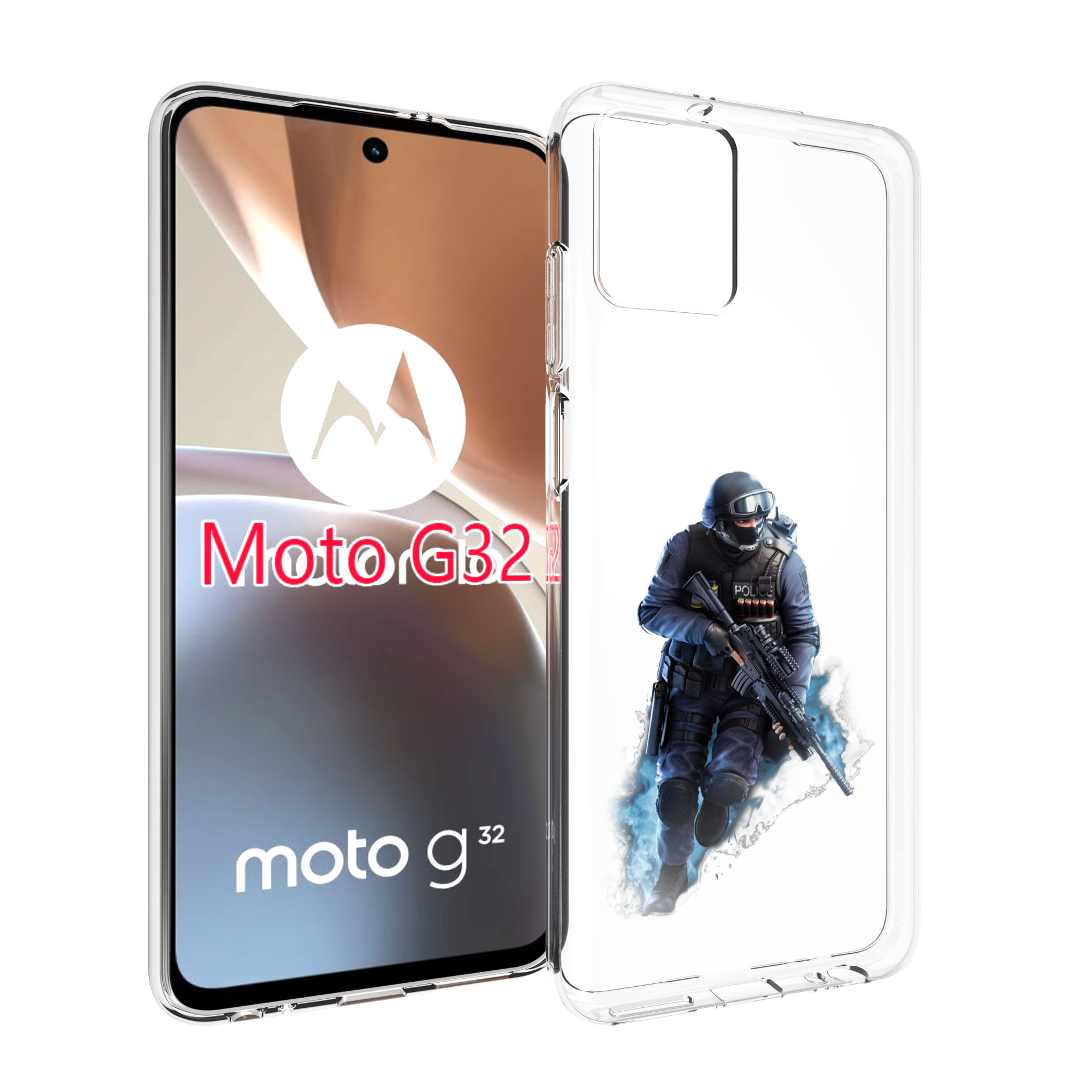 

Чехол MyPads спецназ-ксго для Motorola Moto G32, Прозрачный, Tocco