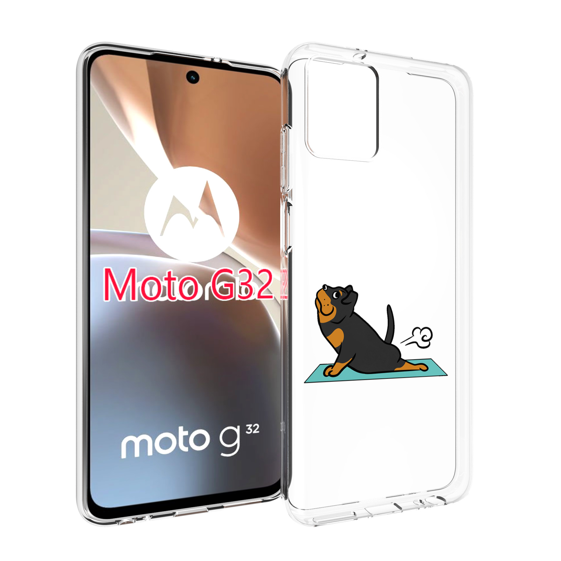 

Чехол MyPads спортивная-собачка для Motorola Moto G32, Прозрачный, Tocco