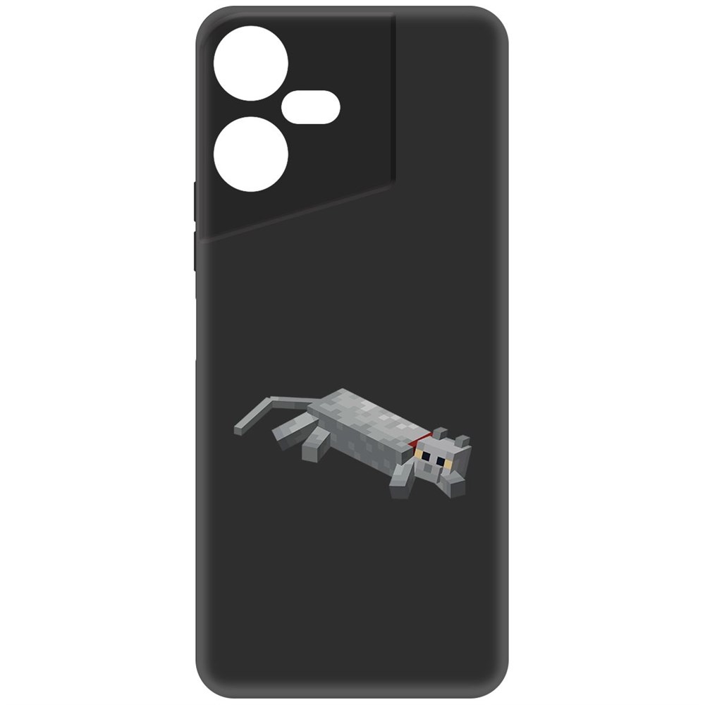 

Чехол-накладка Krutoff Soft Case Minecraft-Кошка для Tecno Pova Neo 3 черный