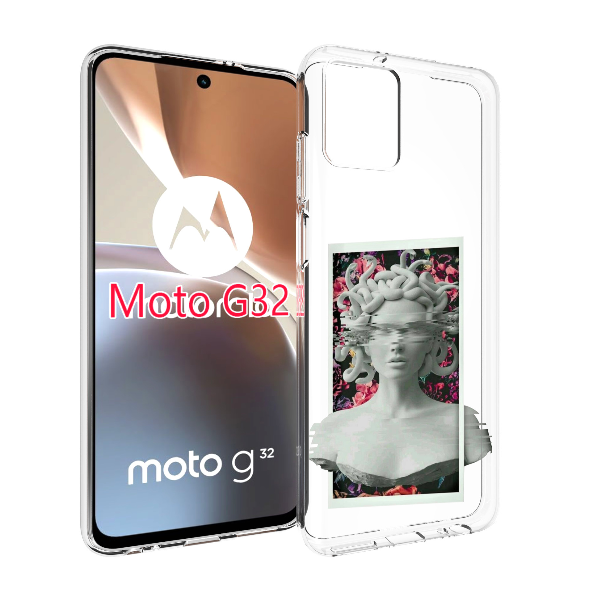 

Чехол MyPads статуя-медузы для Motorola Moto G32, Прозрачный, Tocco