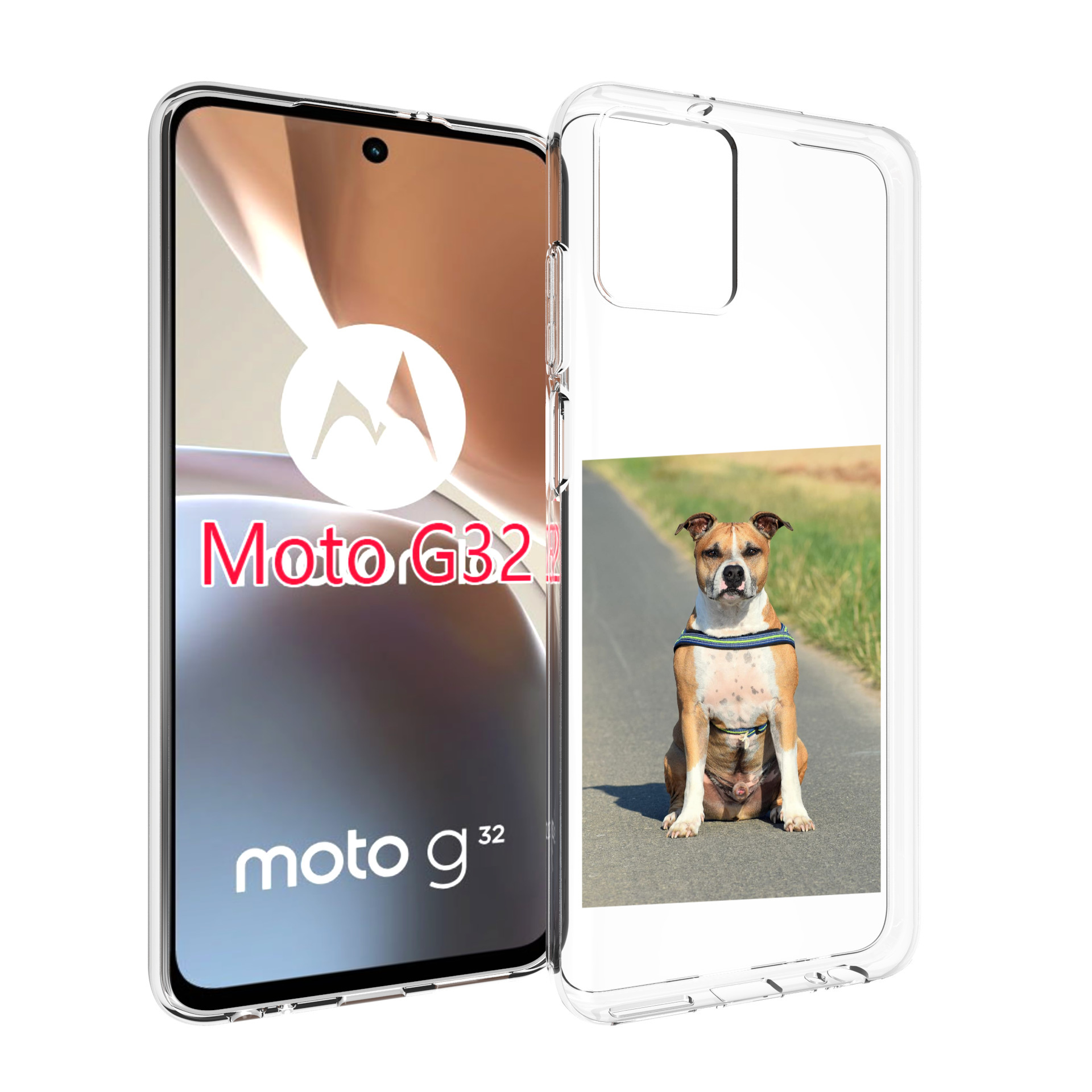 

Чехол MyPads стаффорд терьер для Motorola Moto G32, Прозрачный, Tocco