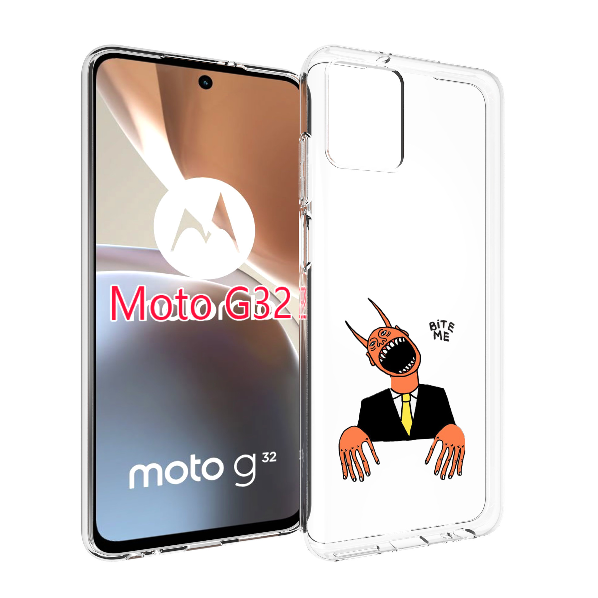 

Чехол MyPads странный чертик с длинными пальцами для Motorola Moto G32, Прозрачный, Tocco