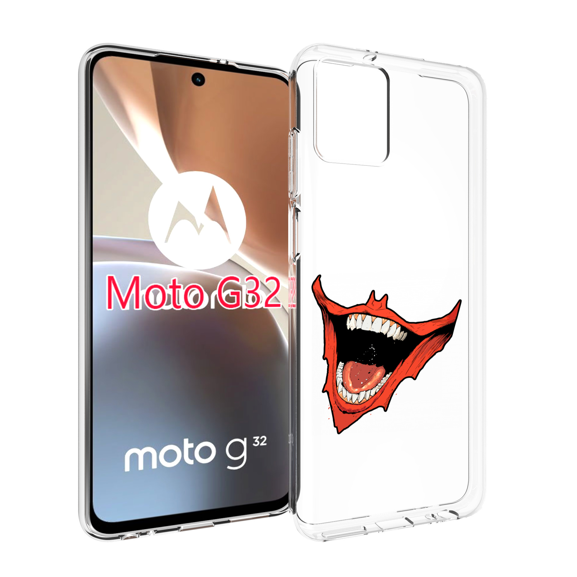 

Чехол MyPads страшная-улыбка для Motorola Moto G32, Прозрачный, Tocco