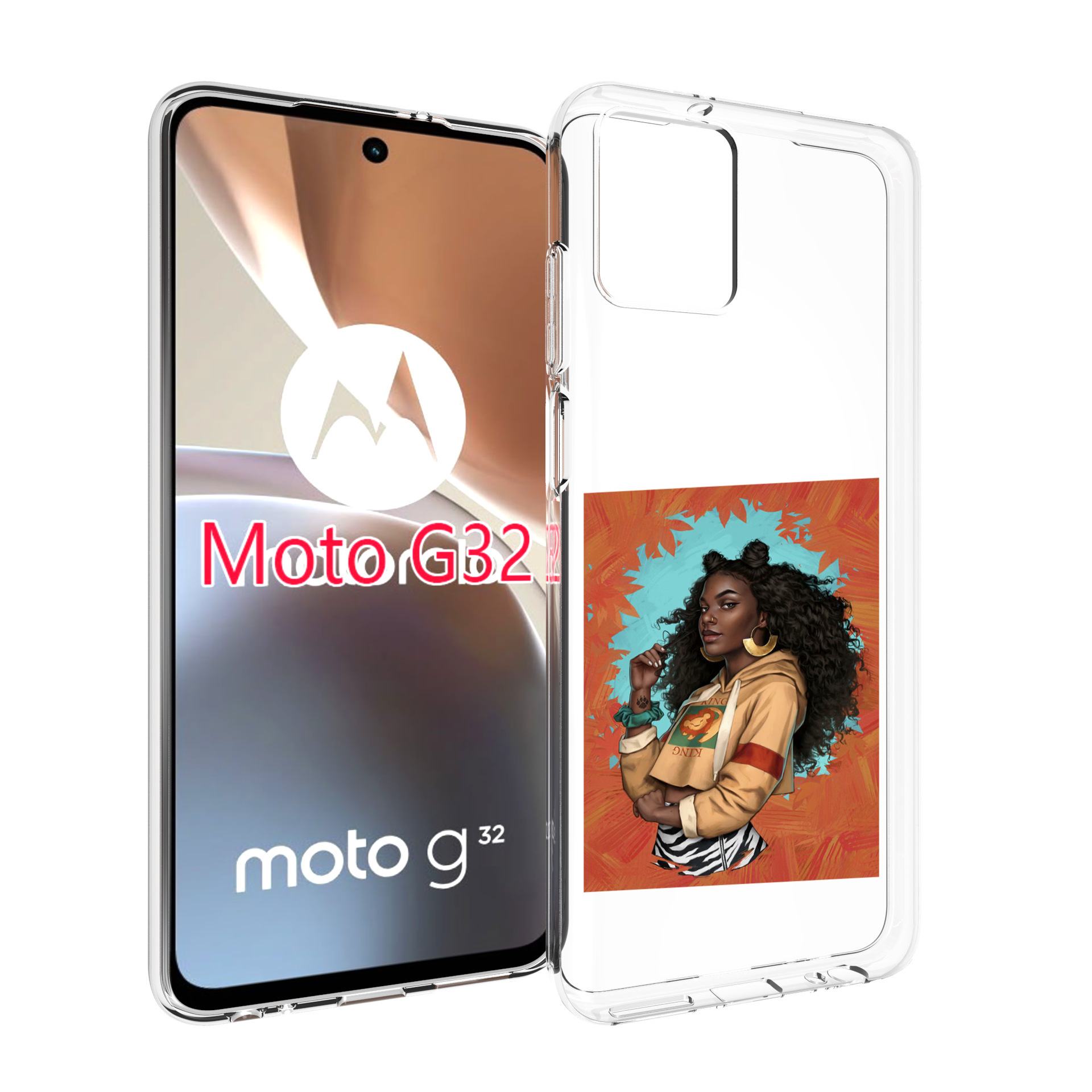 

Чехол MyPads темная-девушка женский для Motorola Moto G32, Прозрачный, Tocco