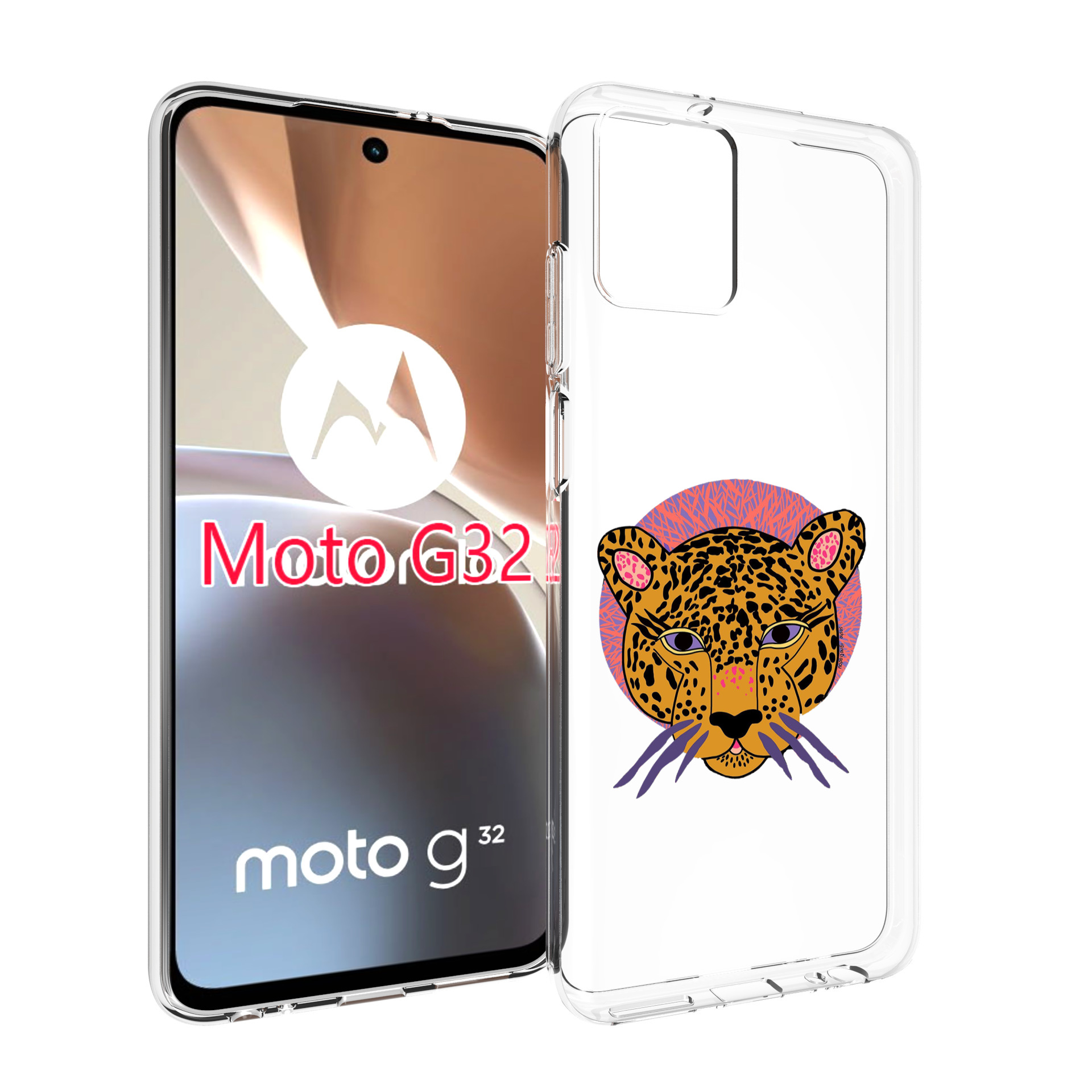 

Чехол MyPads тигр-в-кругу для Motorola Moto G32, Прозрачный, Tocco