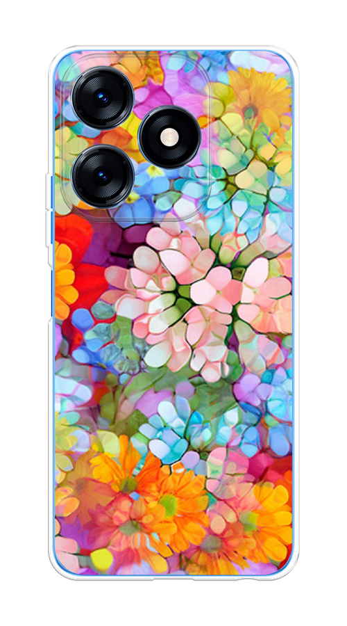 

Чехол на Tecno Spark 10/10C "Цветы витраж", Оранжевый;розовый;голубой, 303650-1