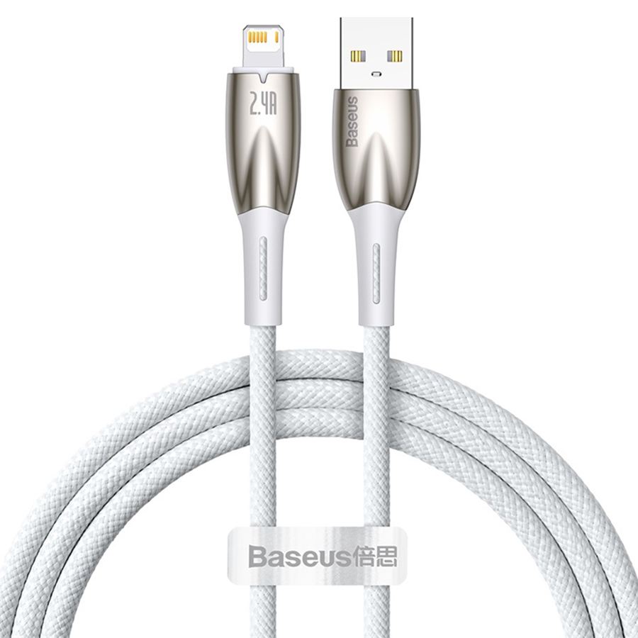 

Кабель Baseus Glimmer Series USB - Lightning, 2.4 А, 1 м, белый, Glimmer Series