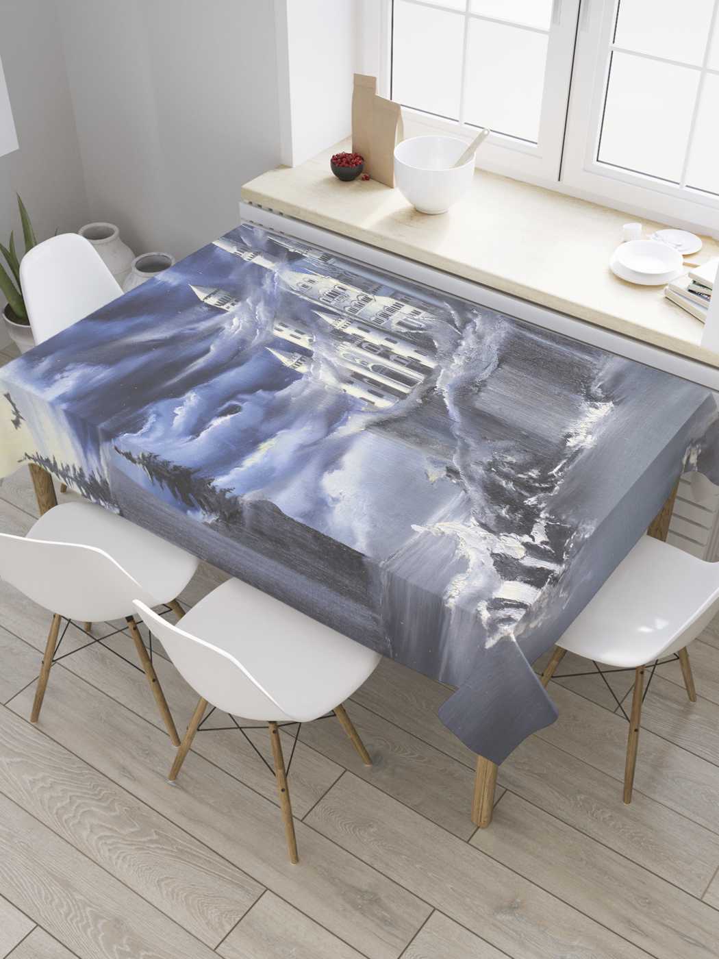 

Скатерть прямоугольная JoyArty "Замок Дракулы" из сатена, 180x145 см, Замок Дракулы