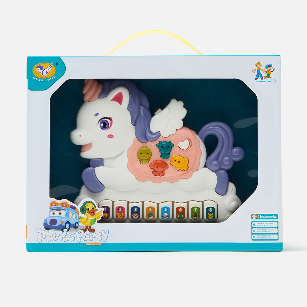 Развивающая игрушка для малышей музыкальная Jialegu Toys Единорог, 855-113A