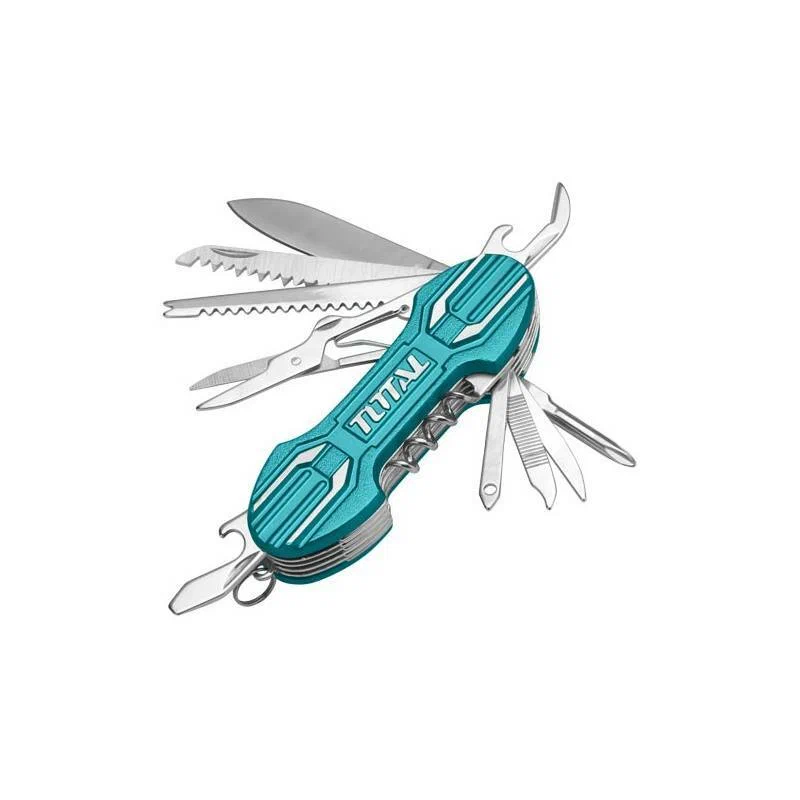 

Мультитул Total Tools 9,5 см 15 в 1 бирюзовый, Серебристый, THMFK0156