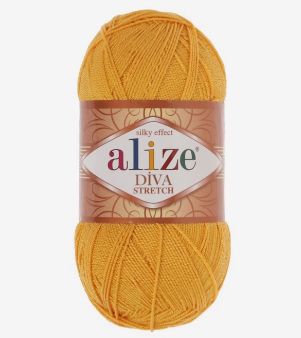 

Пряжа Alize 3801573 Diva stretch 488 жёлтый, Diva stretch