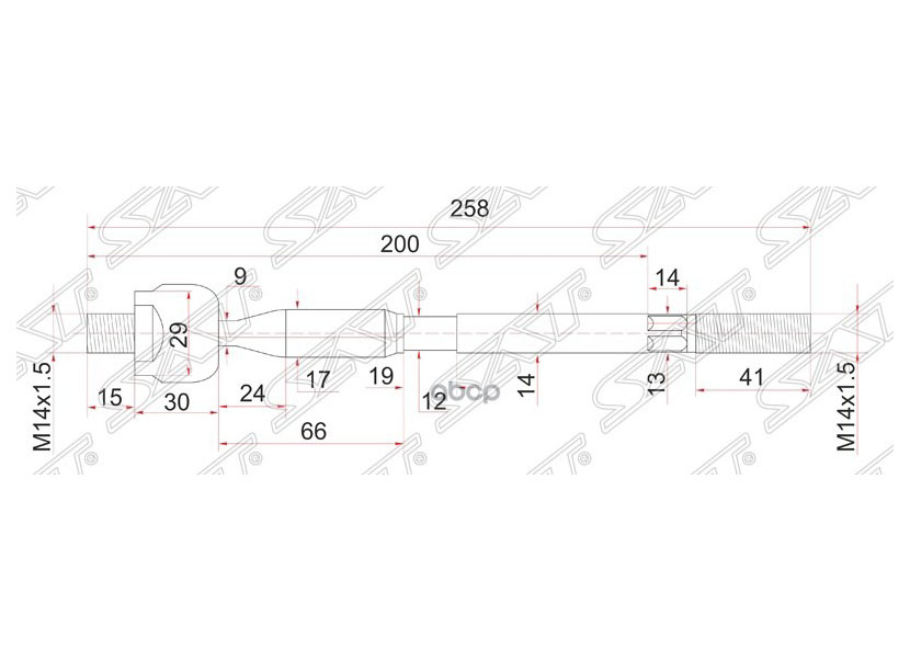 

Тяга Рулевая Toyota Passo/Bb 03- Sat арт. ST-45503-B1020