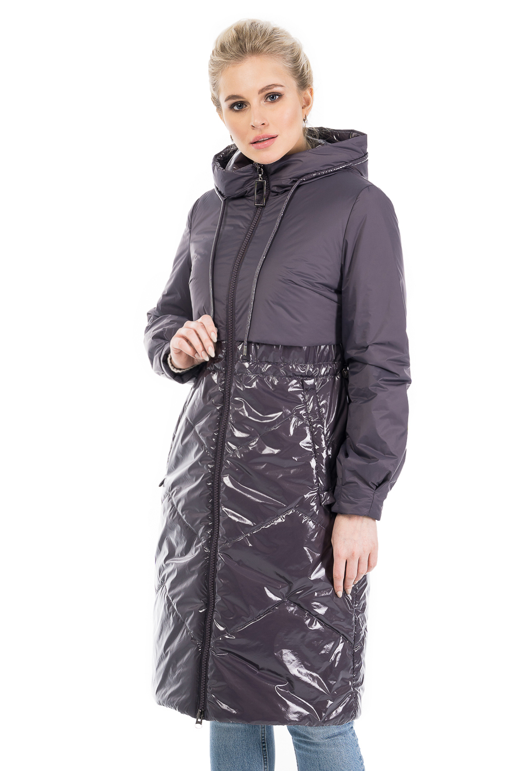 фото Куртка женская ohara mc-20706 фиолетовая 44 ru