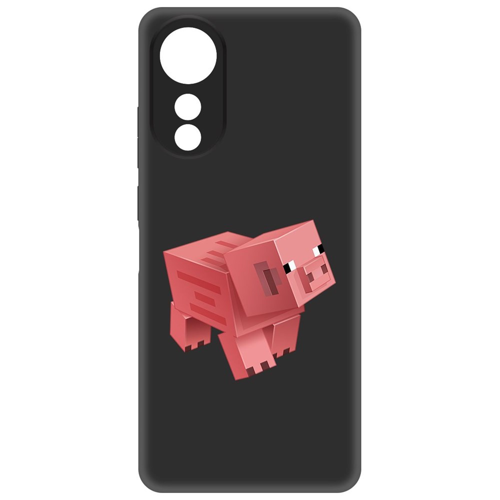 

Чехол-накладка Krutoff Soft Case Minecraft-Свинка для Oppo A78 4G черный