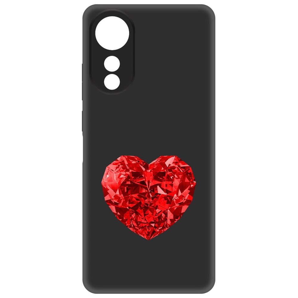 

Чехол-накладка Krutoff Soft Case Рубиновое сердце для Oppo A78 4G черный
