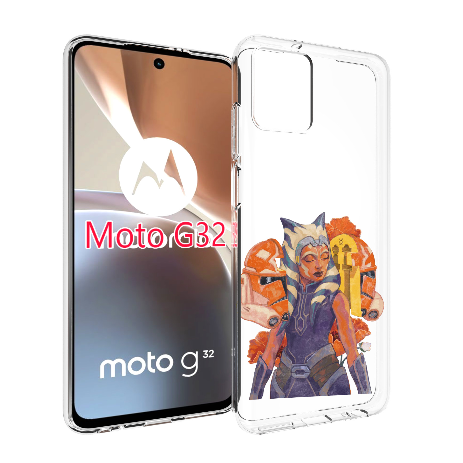 

Чехол MyPads тогрута-асока-тано для Motorola Moto G32, Прозрачный, Tocco