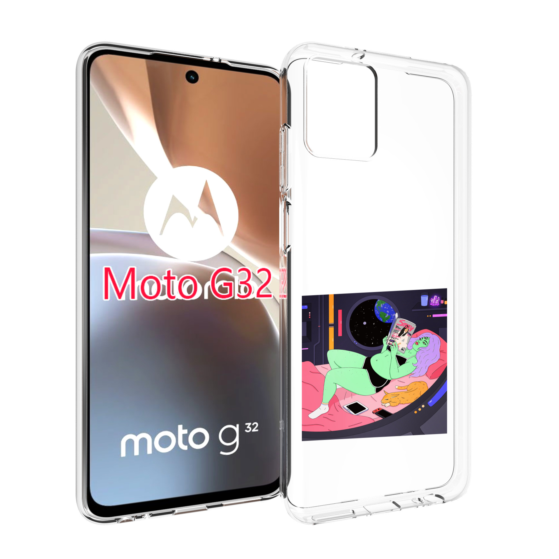 

Чехол MyPads трехглазая девушка зеленая для Motorola Moto G32, Прозрачный, Tocco