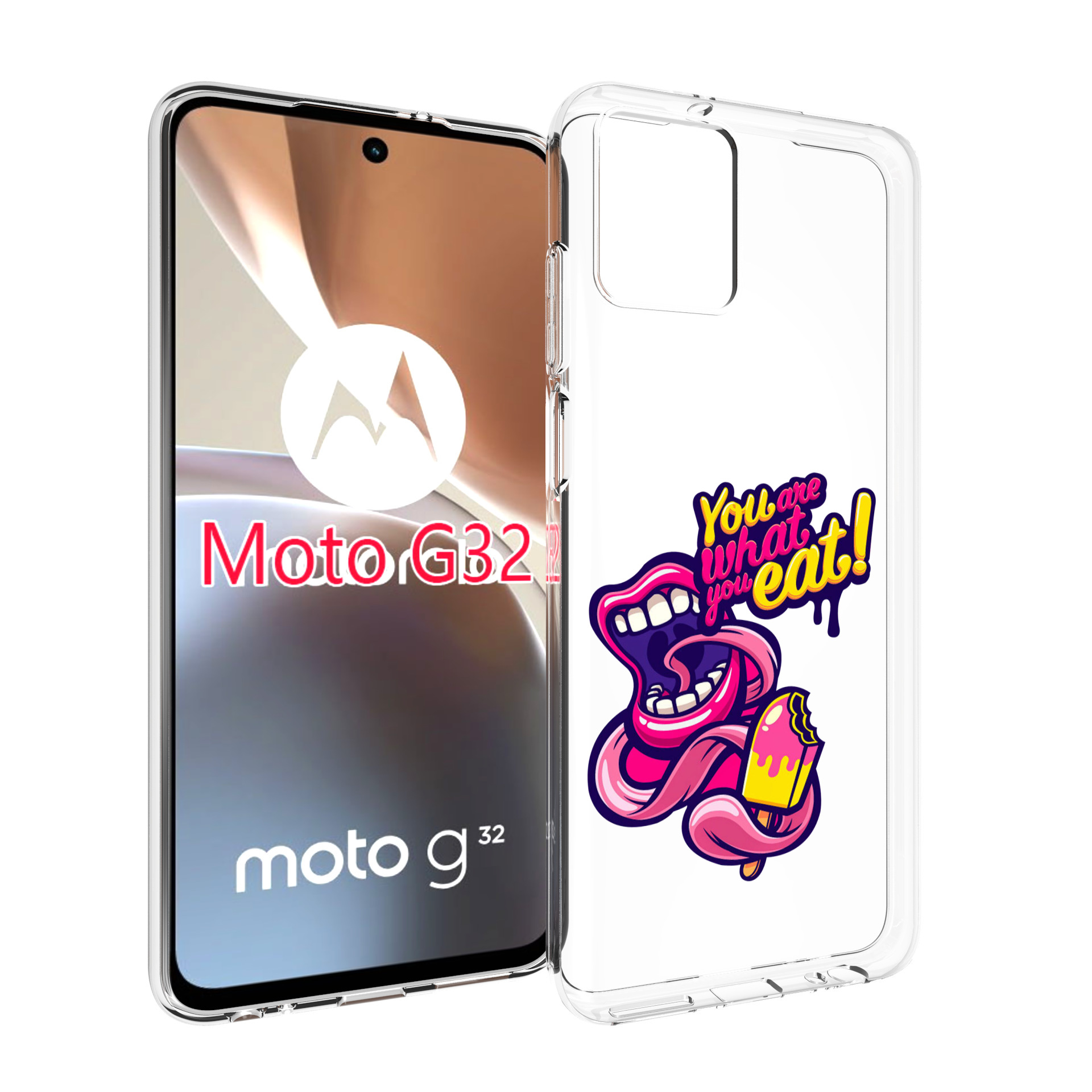 

Чехол MyPads ты-то-что-ты-ешь для Motorola Moto G32, Прозрачный, Tocco