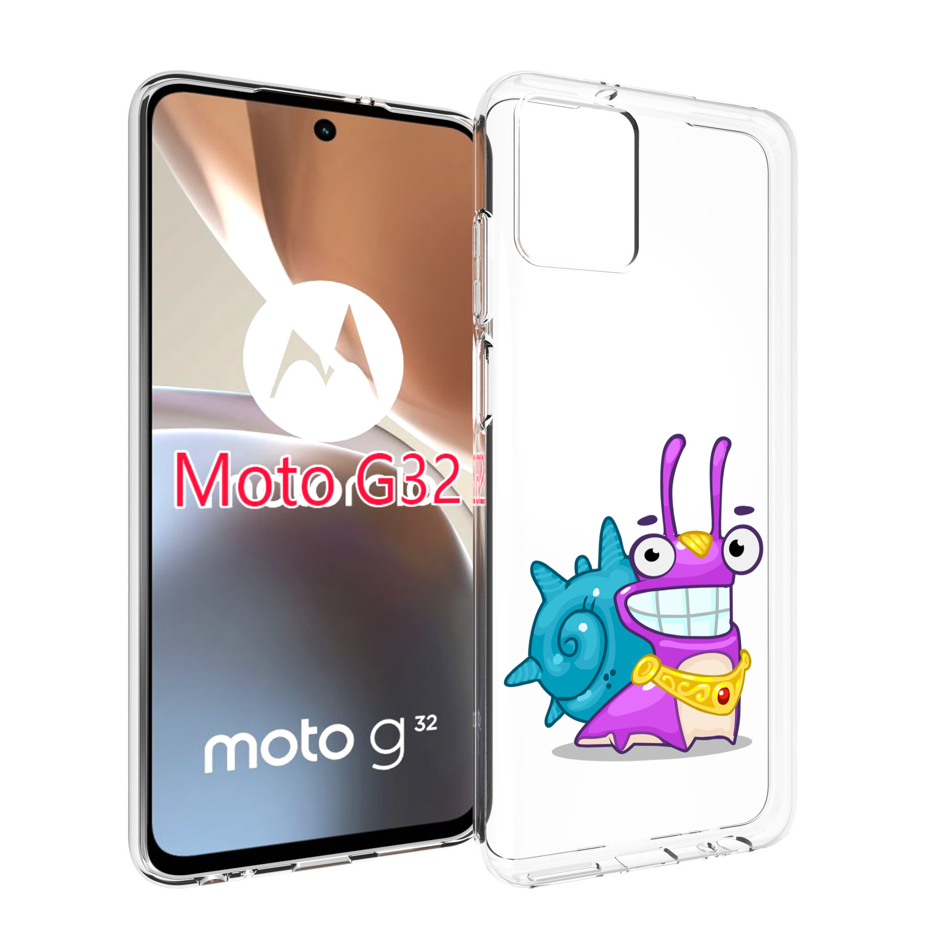 

Чехол MyPads улитка-принц для Motorola Moto G32, Прозрачный, Tocco