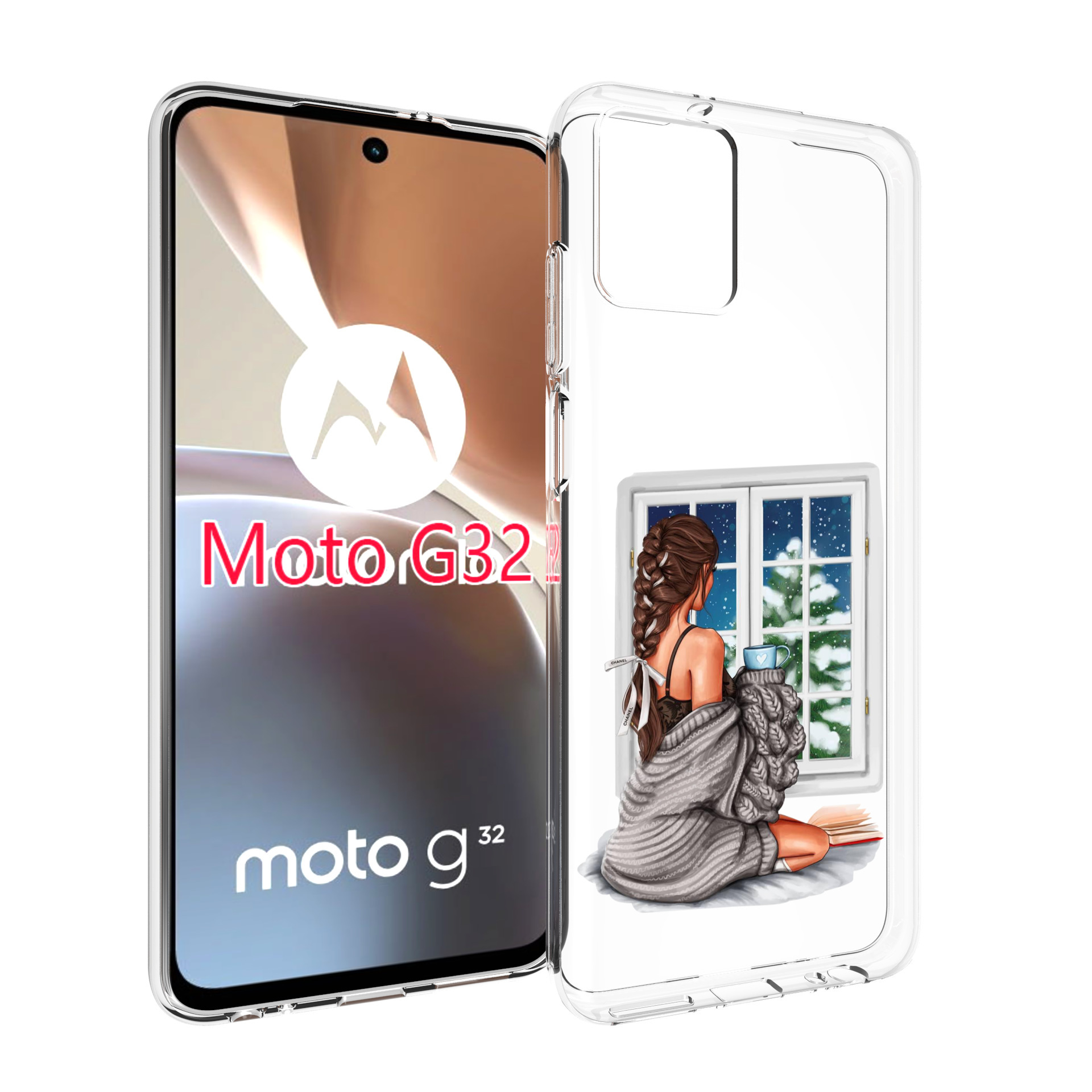 

Чехол MyPads уютное-зимнее-окно женский для Motorola Moto G32, Прозрачный, Tocco