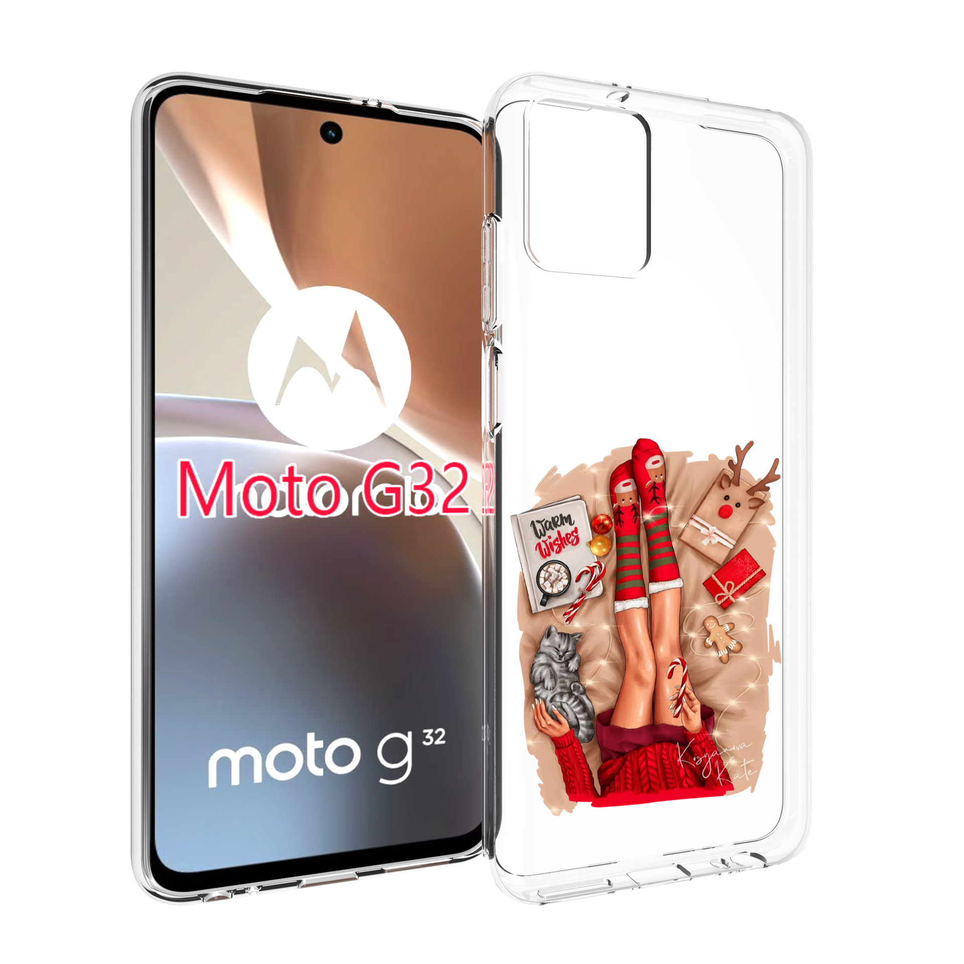 

Чехол MyPads уютный-арт женский для Motorola Moto G32, Прозрачный, Tocco