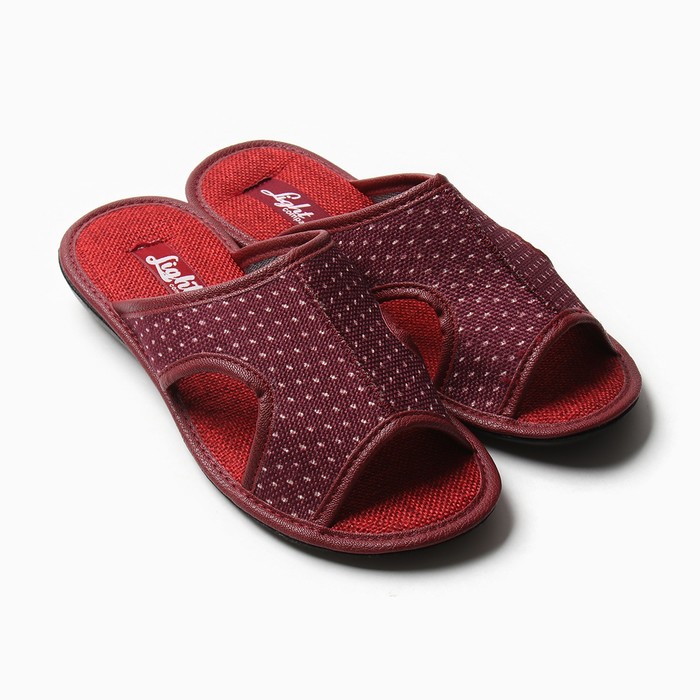 

Тапочки женские NoBrand Горошек бордовые 37 RU, Бордовый, Горошек