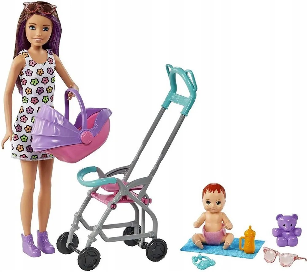 

Кукла Barbie Барби Няня Шкипер Коляска + Детский Набор, GXT34