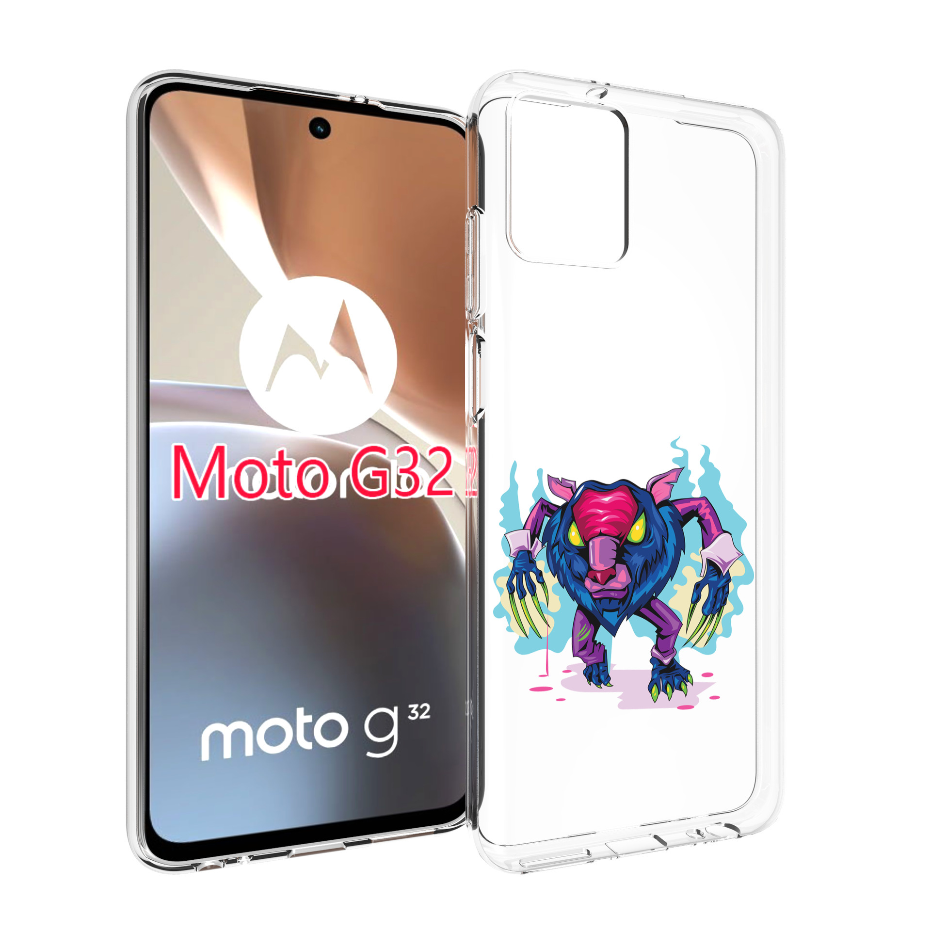 

Чехол MyPads фиолетовая-россомаха для Motorola Moto G32, Прозрачный, Tocco