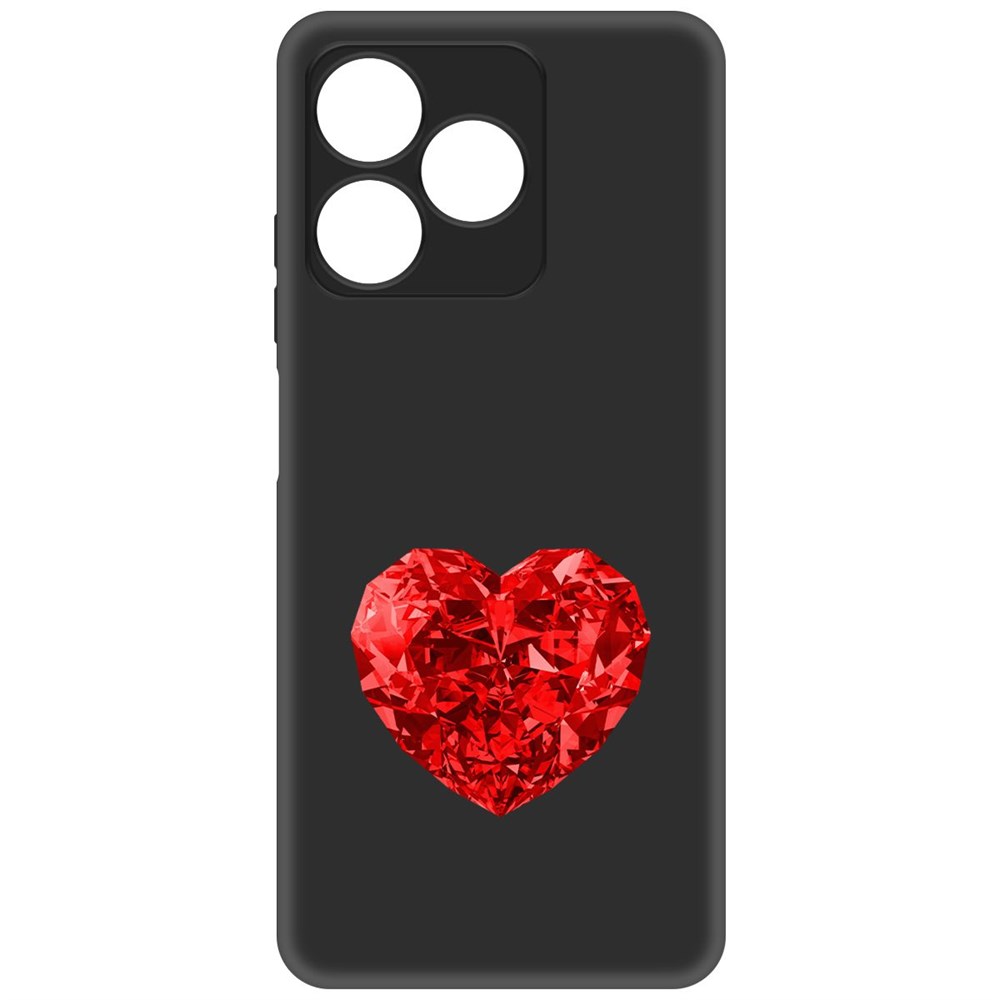 

Чехол-накладка Krutoff Soft Case Рубиновое сердце для Realme C53 черный