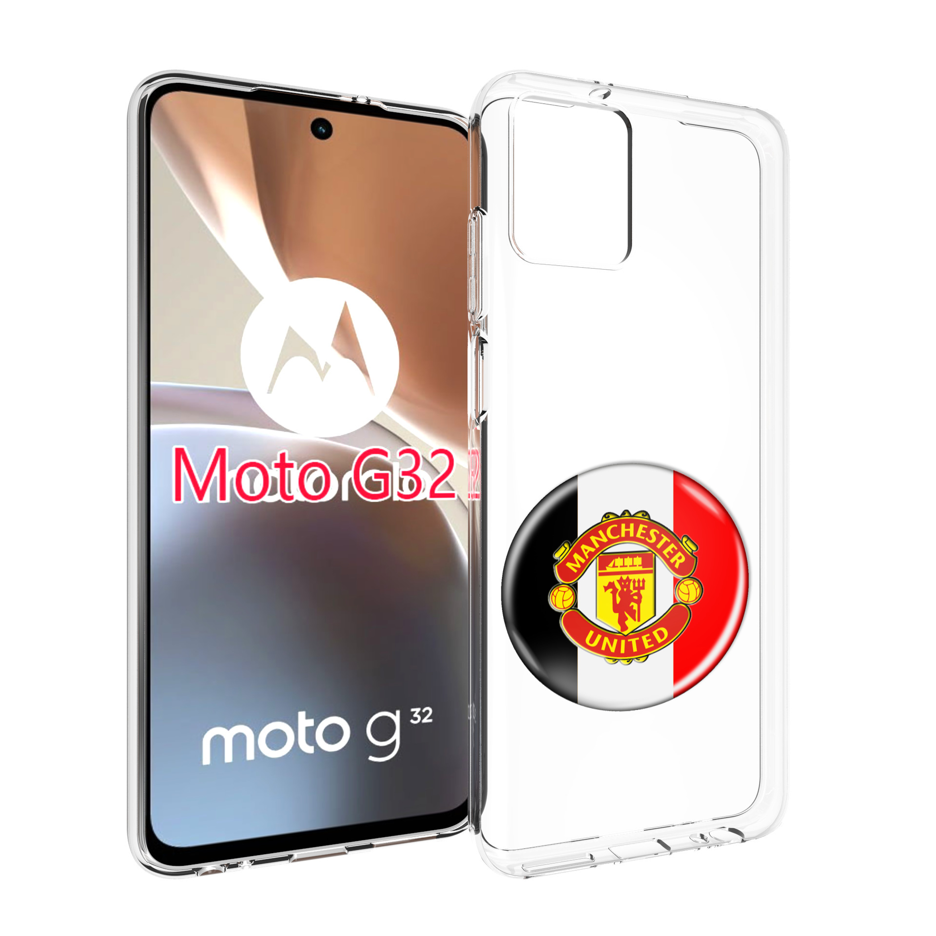 

Чехол MyPads фк манчестер юнаитед мужской для Motorola Moto G32, Прозрачный, Tocco