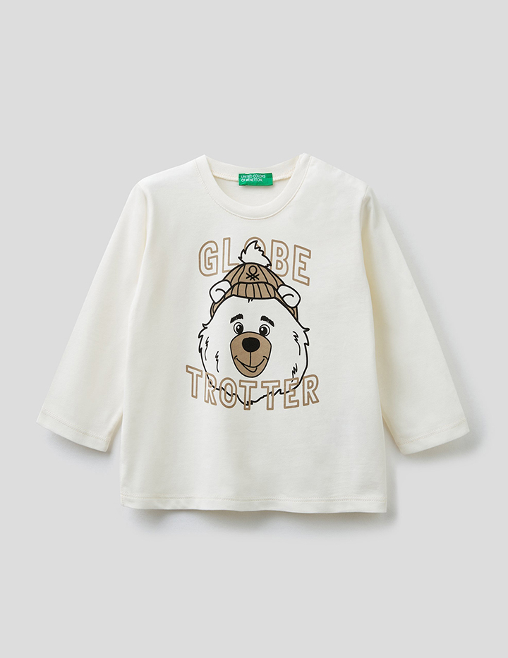 

Лонгслив для мальчиков Benetton цв. бежевый р.80, 21A_3ATNC15FE