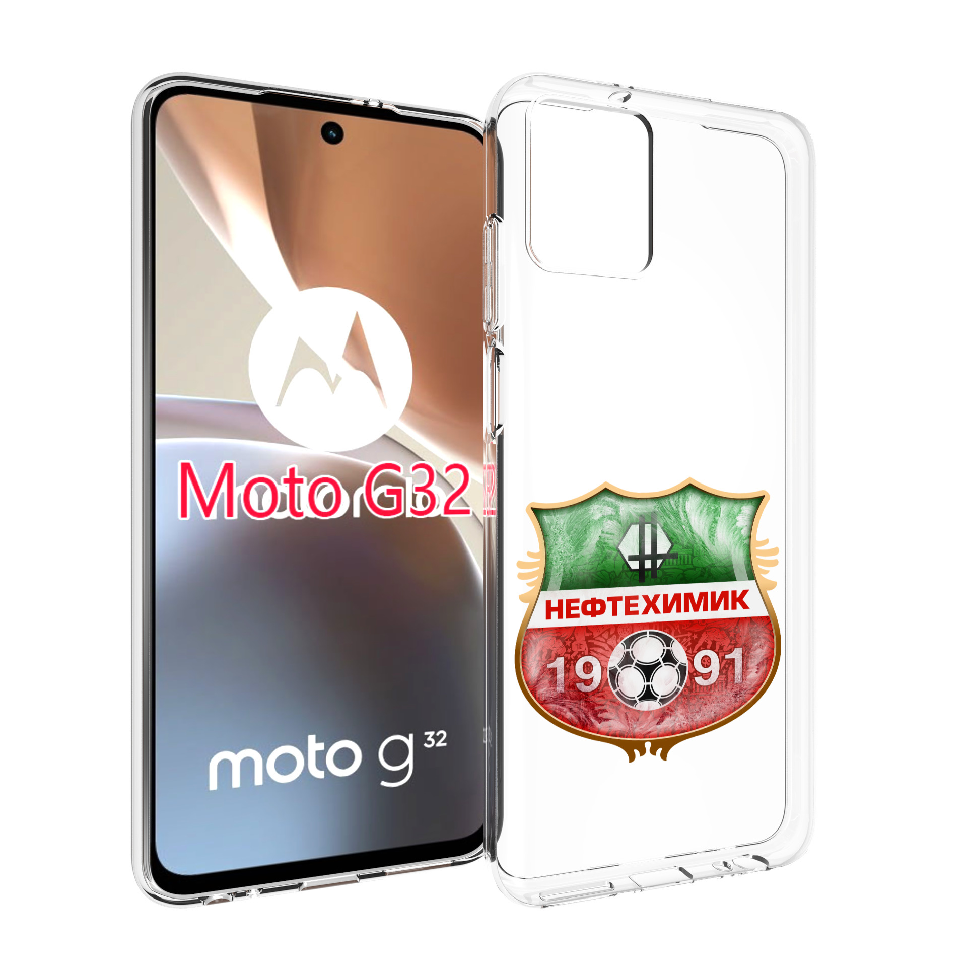 

Чехол MyPads фк нефтехимик нижнекамск для Motorola Moto G32, Прозрачный, Tocco