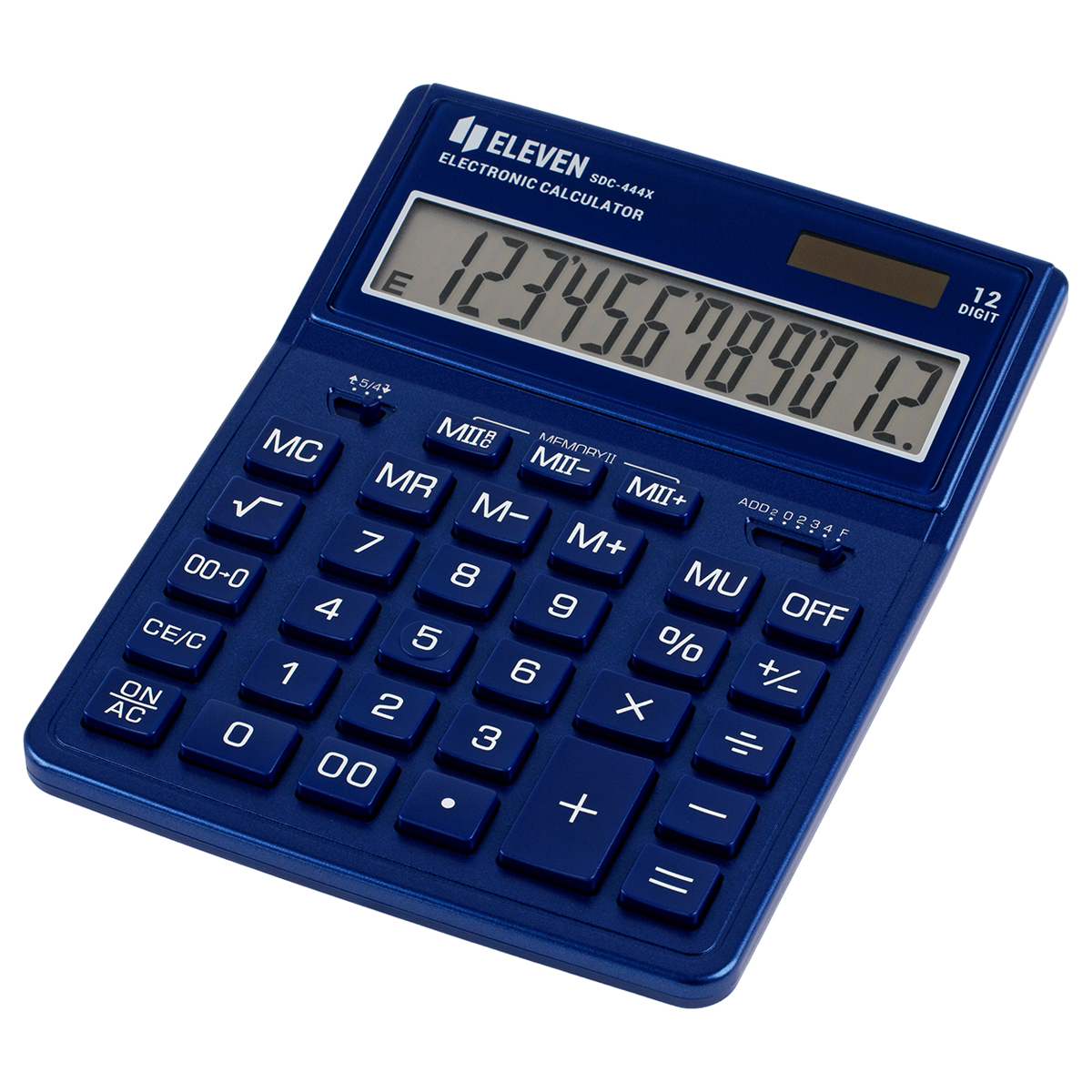 Калькулятор настольный Eleven SDC-444X-NV, 12 разрядов, двойное питание, 155*204*33мм, т