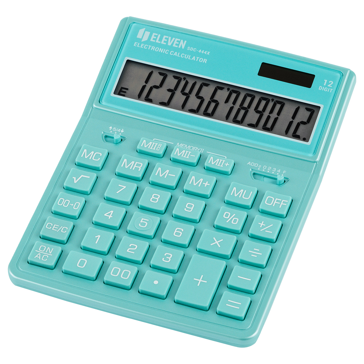 Калькулятор настольный Eleven SDC-444X-GN 12 разрядов двойное питание 155*204*33мм