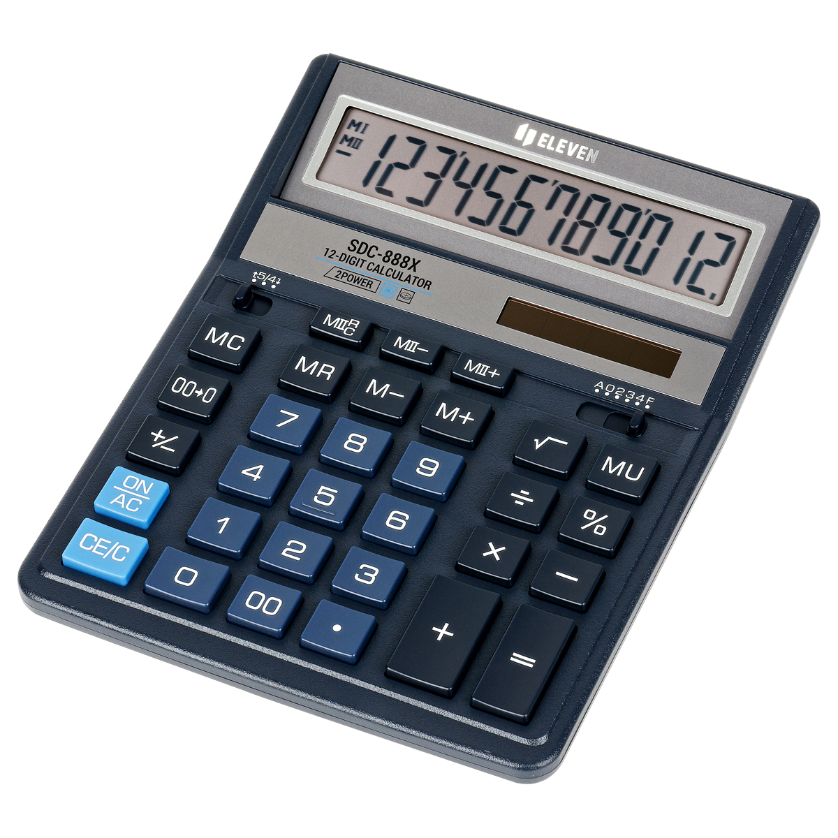 Калькулятор настольный Eleven SDC-888X-BL 12 разрядов двойное питание 158*203*31мм синий