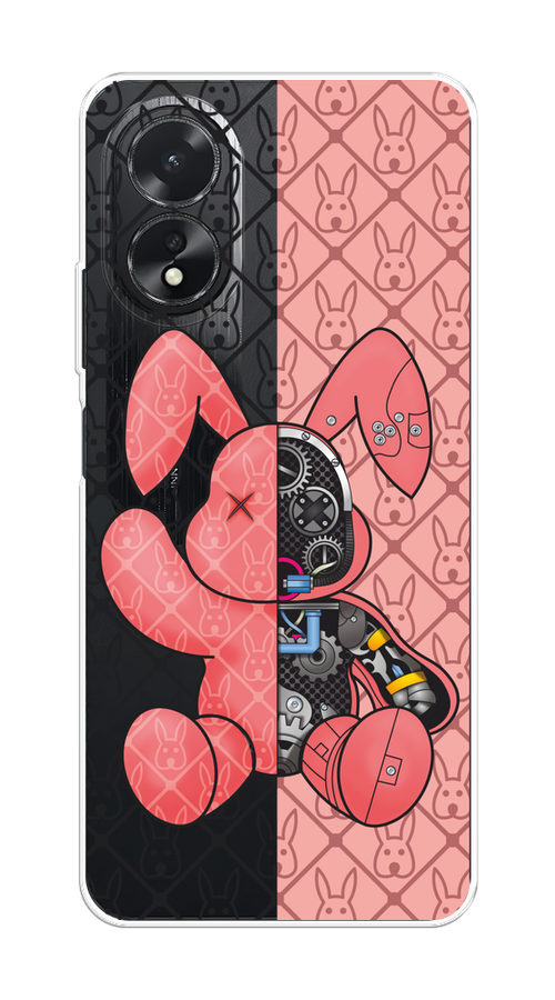 

Чехол на Oppo A38/A18 "Киборг-заяц розовый", Розовый;прозрачный;черный, 2515350-1