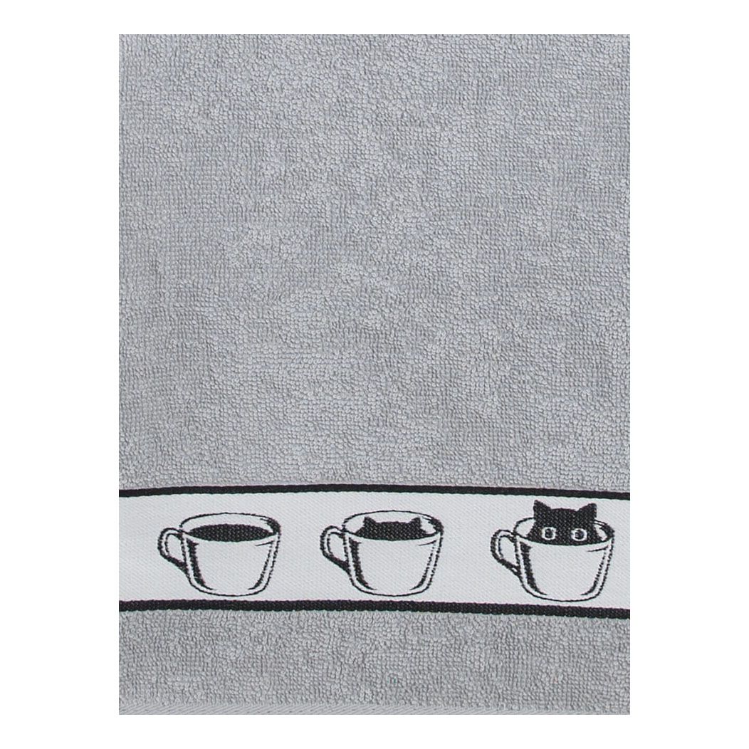 Полотенца Casa Comforte Cup Cats 30 х 60 см махровые светло-серые 5 шт