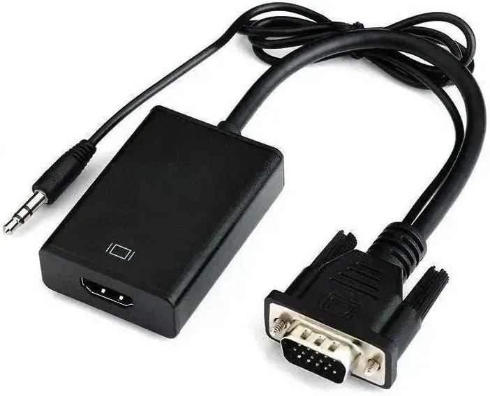 Адаптер PREMIER VGA - HDMI - 3.5 jack, 0.15м Black