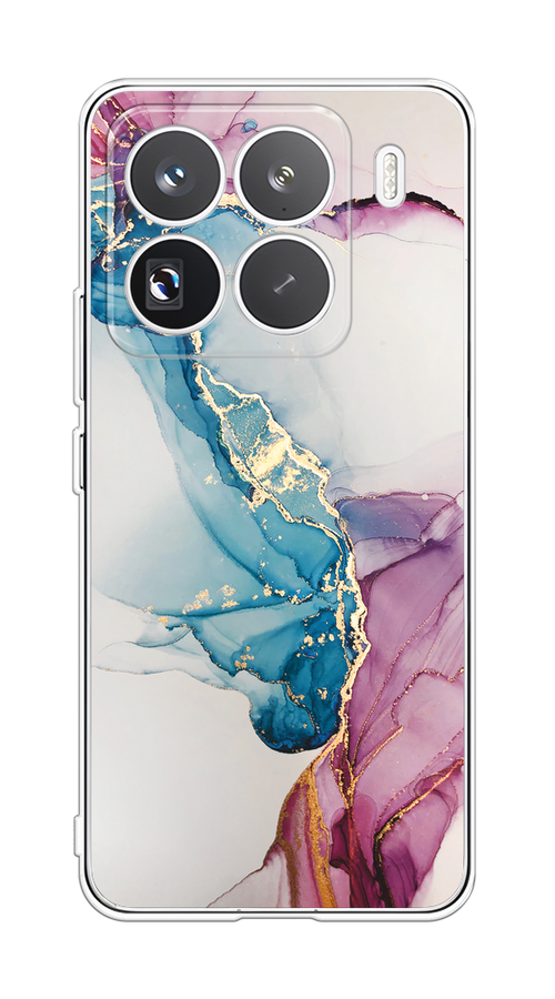 

Чехол на Xiaomi 15 Pro Розовые разводы рисунок, Синий;розовый;золотистый, 323750-1