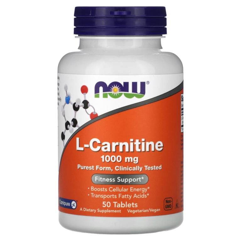 L-карнитин NOW L-Carnitine Tartrate 1000мг, 50 таблеток