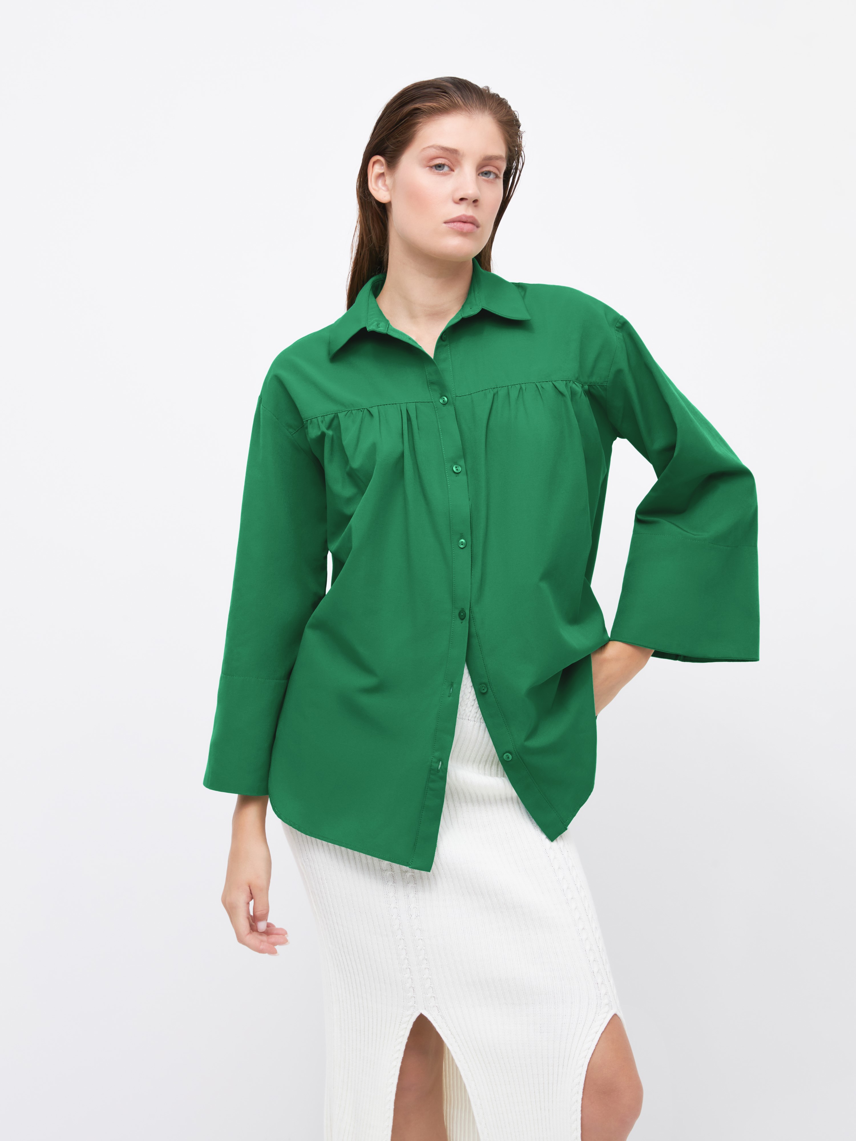 Рубашка женская Arive ARV-WS-10521-008 зелёная, размер XL