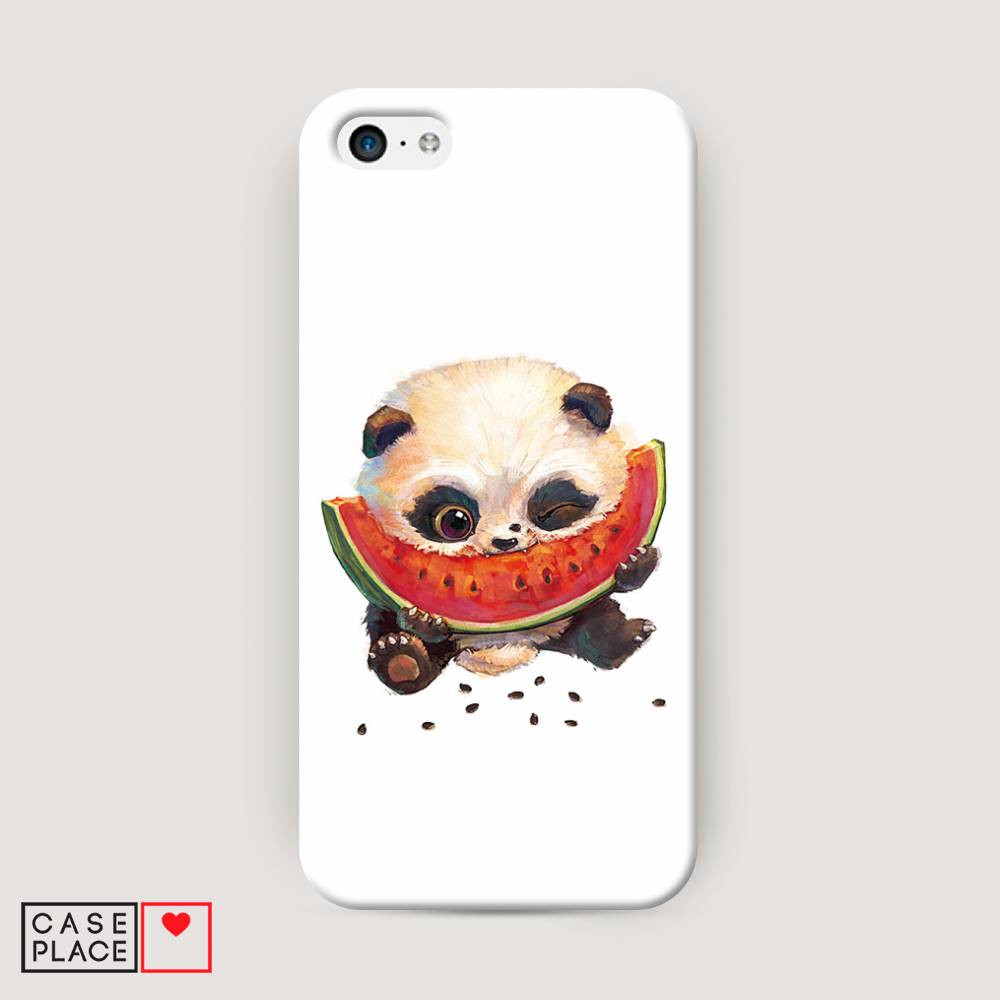 

Пластиковый чехол "Малыш панды с арбузом" на Apple iPhone 5C, 10220-1