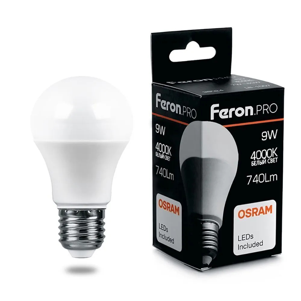 

Лампочка светодиодная Feron LB-1009, 38027, 9W, E27 (комплект 10 шт.)