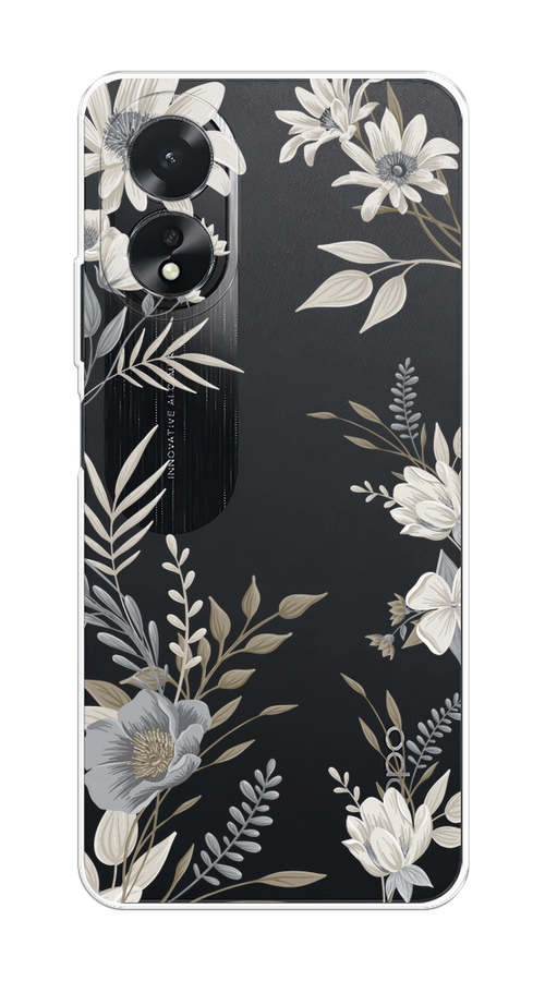 

Чехол на Oppo A38/A18 "Цветы сепия", Серый;прозрачный;зеленый;белый, 2515350-1
