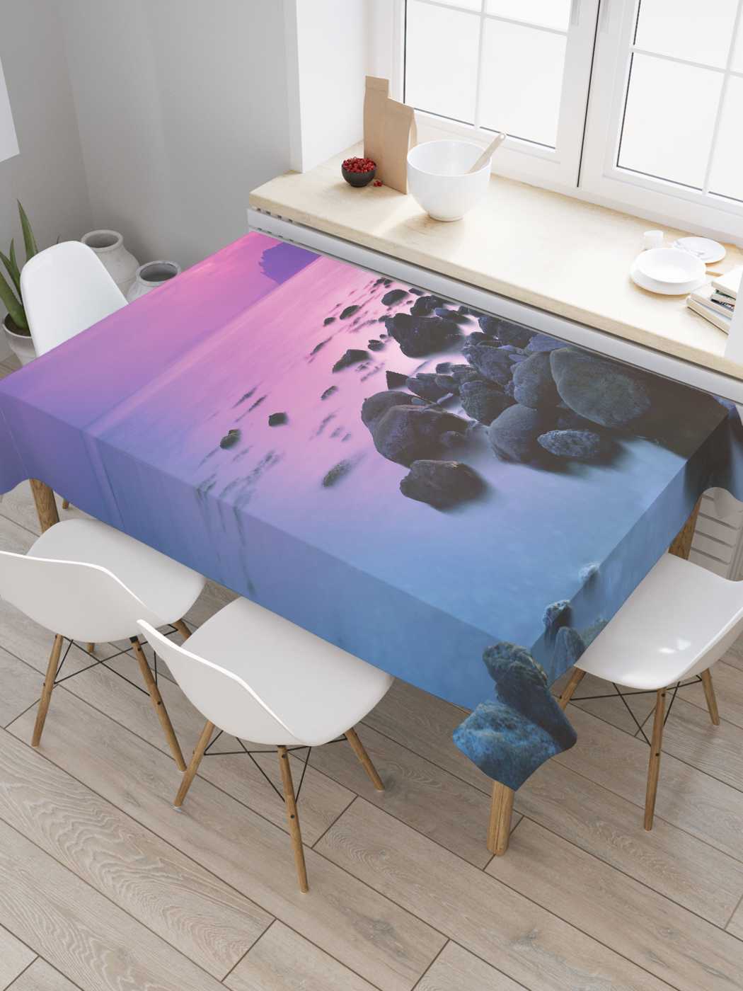 

Скатерть прямоугольная JoyArty "Морская тишина" из оксфорда, 120x145 см, Фиолетовый, Морская тишина