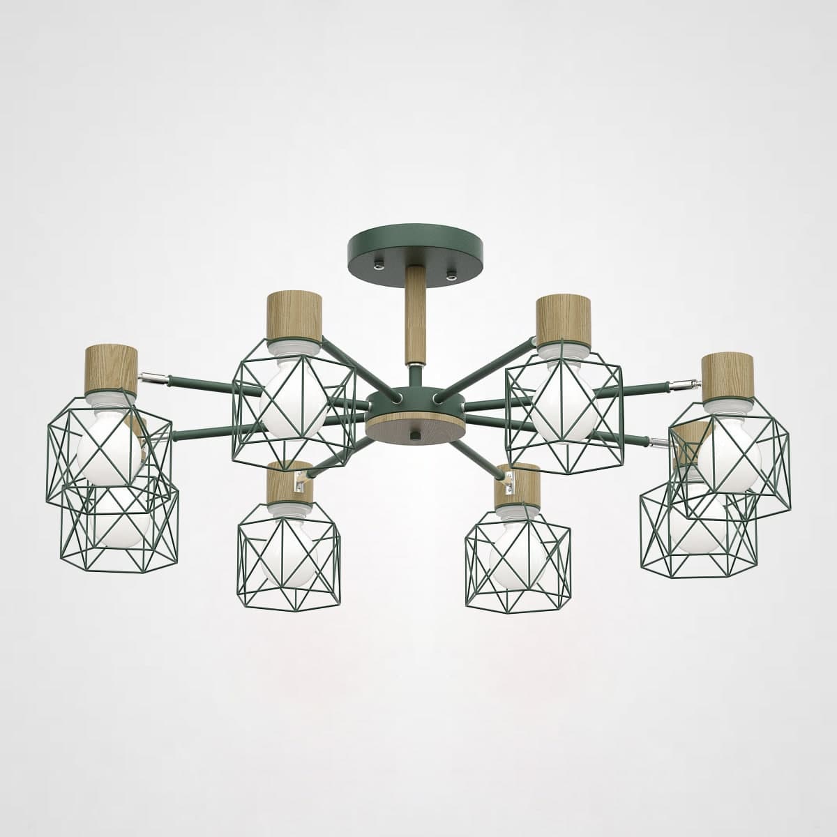 

Потолочная люстра ImperiumLoft Corf B3 Green 8 lamps