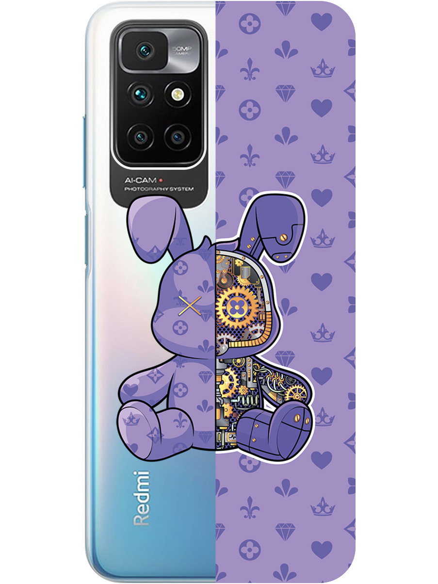 

Силиконовый чехол на Xiaomi Redmi 10 с принтом "Сиреневый Кролик с механизмом" прозрачный, Фиолетовый;прозрачный, 731907171