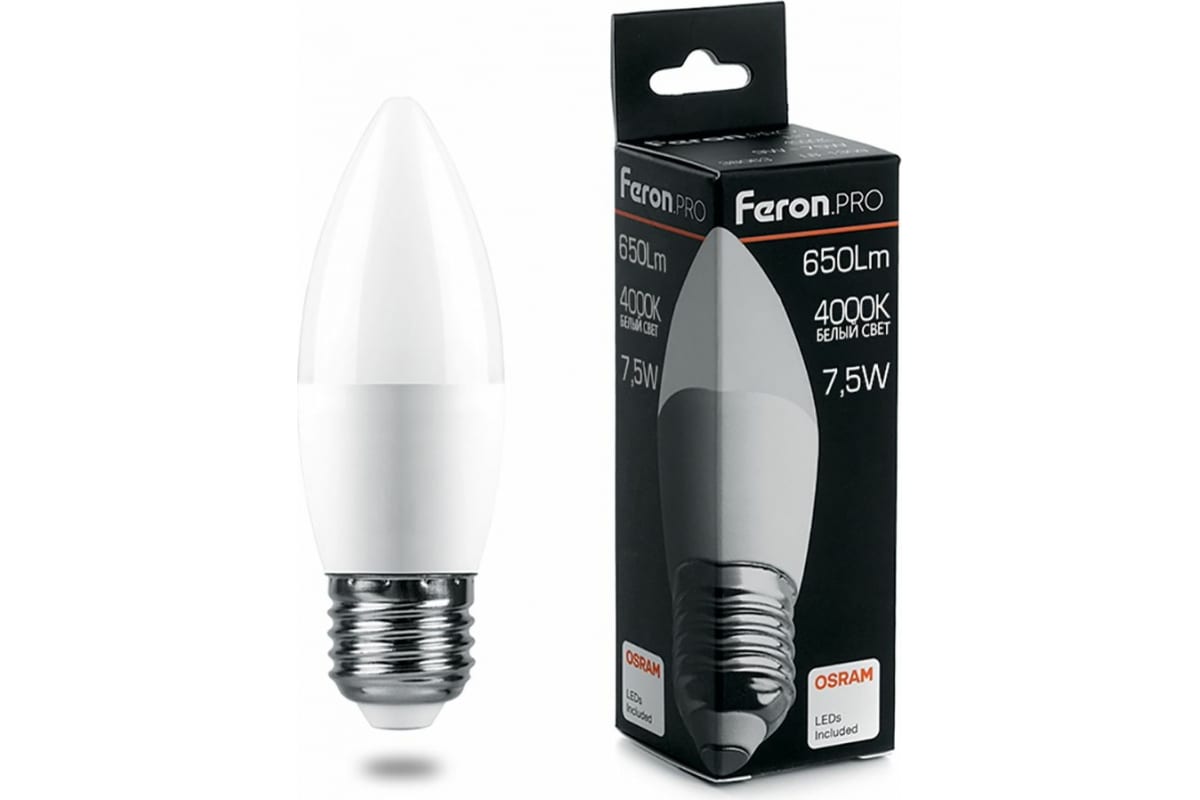 

Лампочка светодиодная Feron LB-1307, 38058, 7,5W, E27 (комплект 10 шт.)